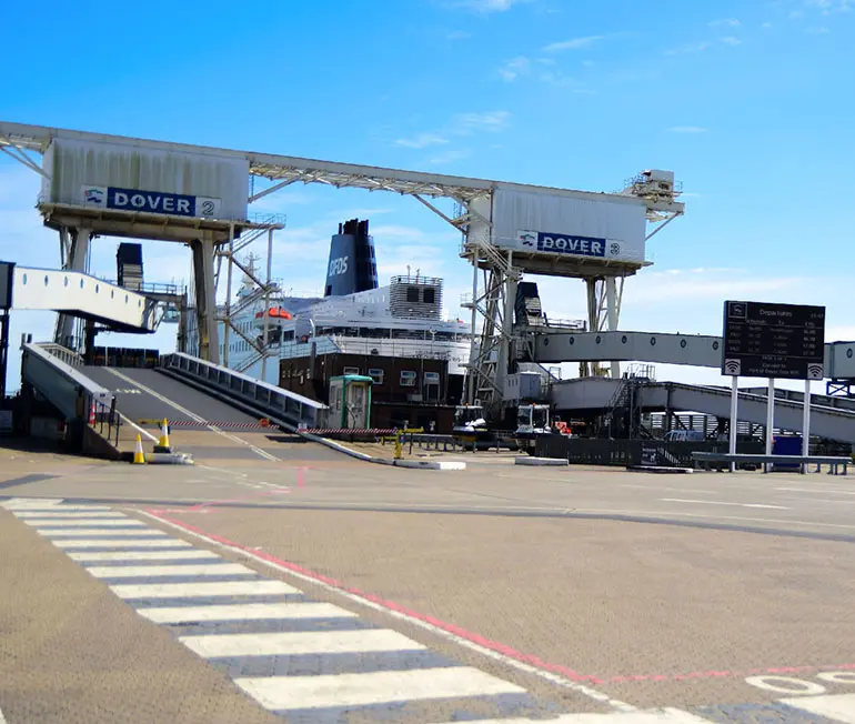 Departures display at dover port