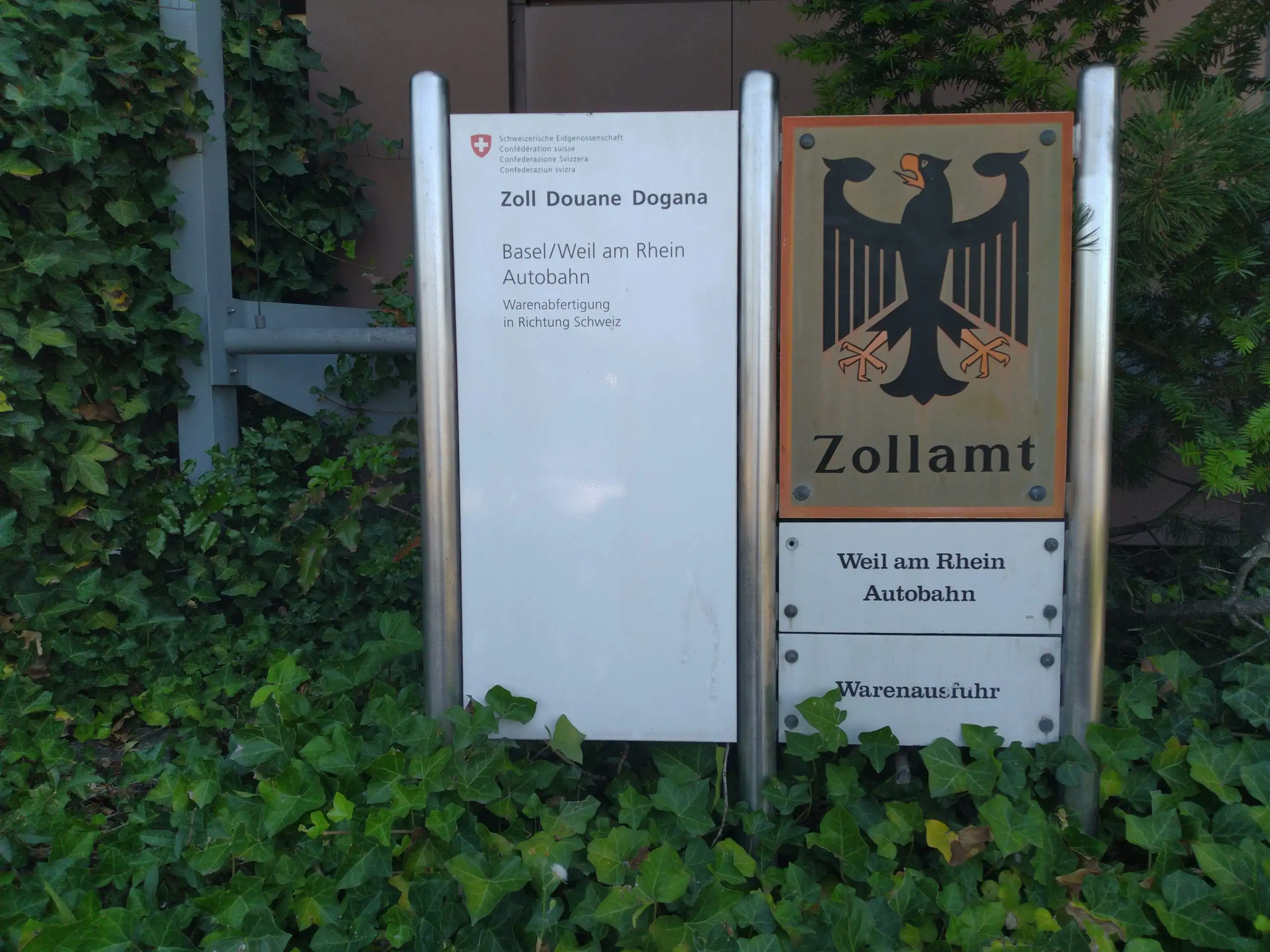 Signage at the border, Germany - Switzerland